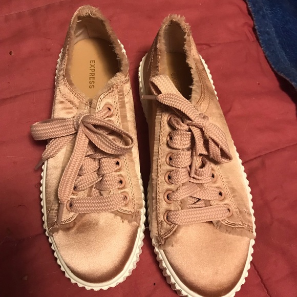 Pale Pink Satin Sneakers BNWT - Picture 1 of 4